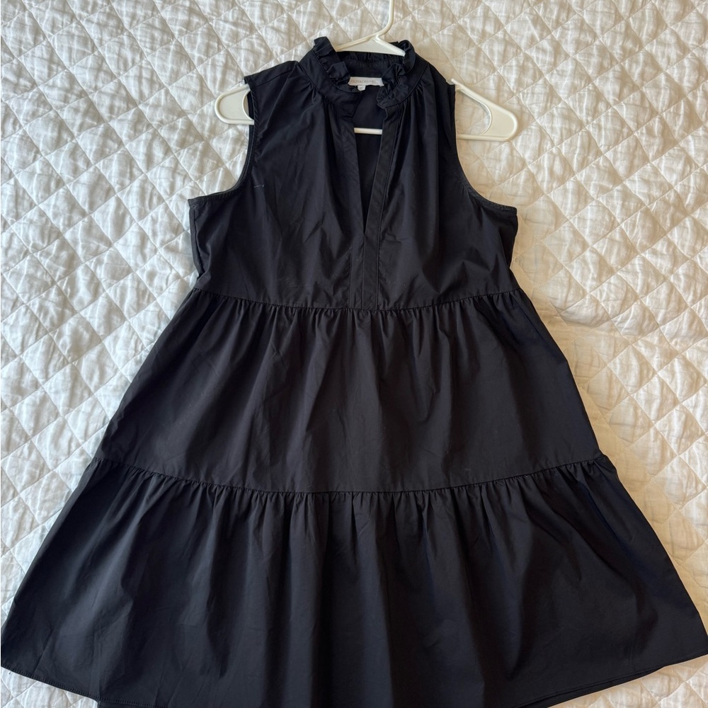 Black Sleeveless Ruffle Dress